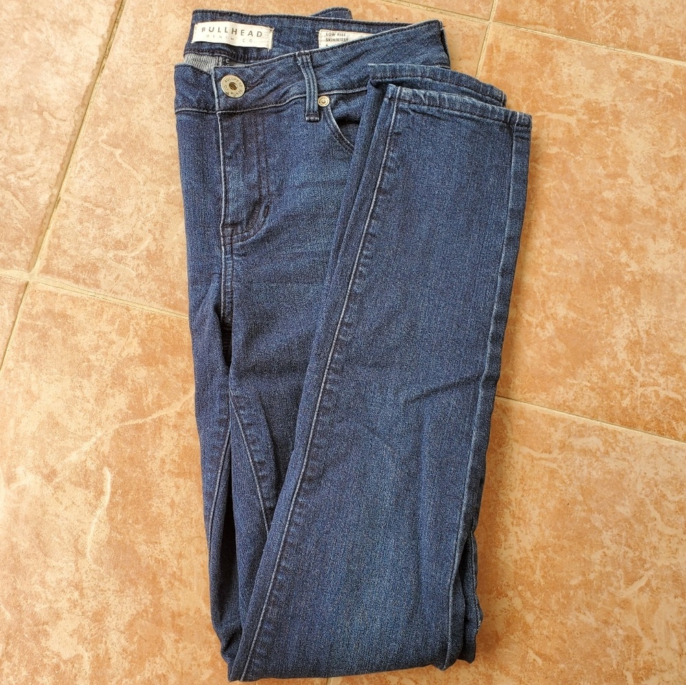 Bullhead Low Rise Skinniest Dark Blue Jeans Sz 5